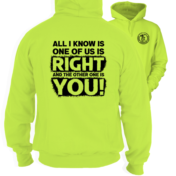 One Of Us Is Right - Hi-Vis Hoodie