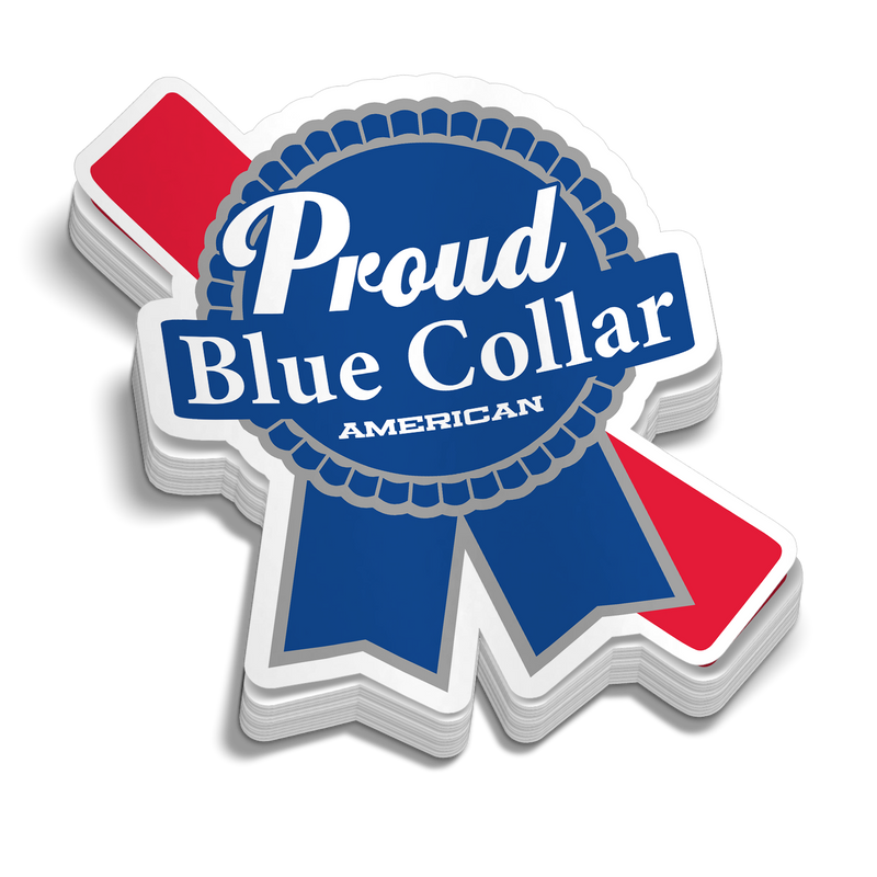 Proud Blue Collar 5 Inch Decal