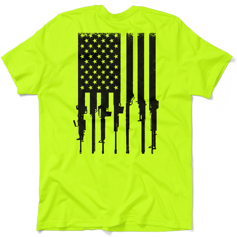Rifle Flag - Safety Yellow T-Shirt