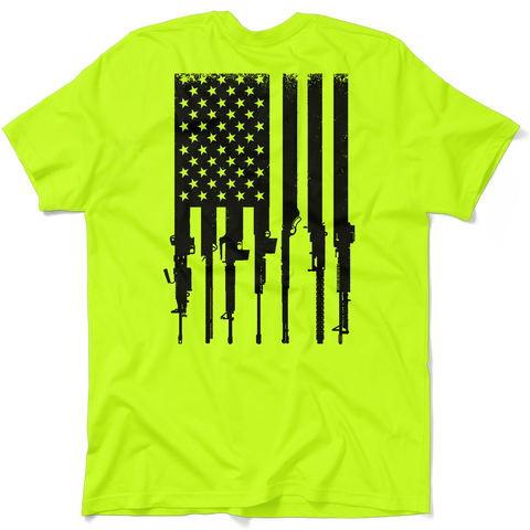 Rifle Flag - Safety Yellow T-Shirt