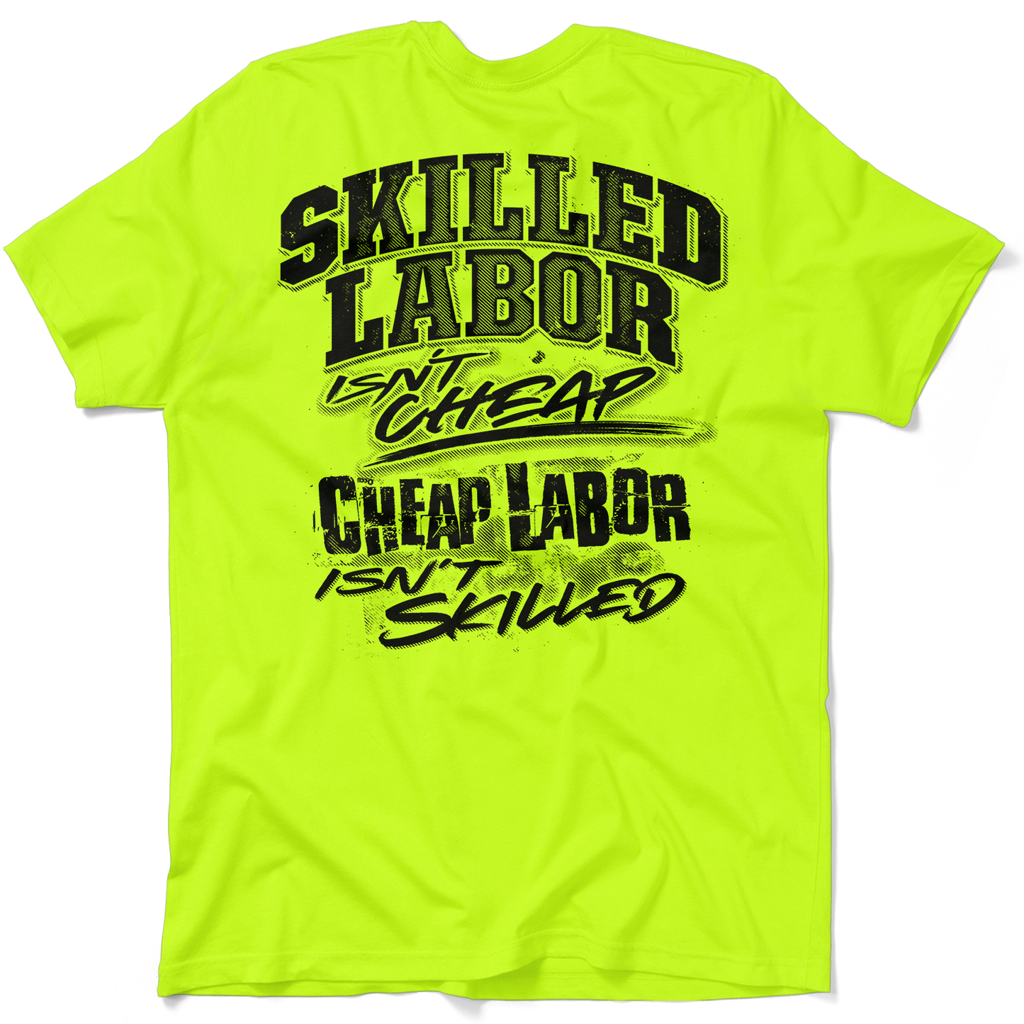 Skilled Labor - Safety Yellow Pocket T-Shirt