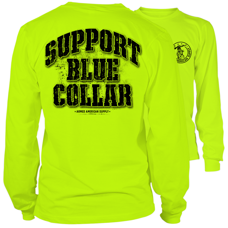 Support Blue Collar - Long Sleeve Hi-Vis T-Shirt
