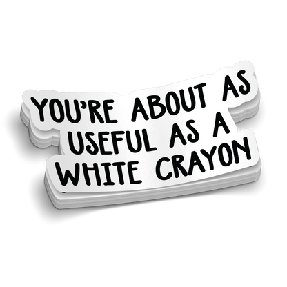 White Crayon 6 Inch Decal