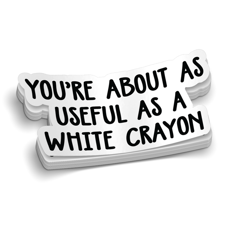 White Crayon 6 Inch Decal