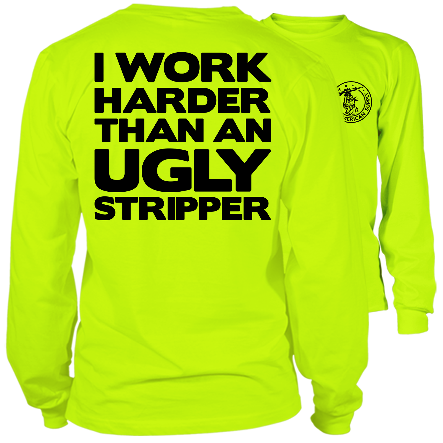 Work Harder - Long Sleeve Hi-Vis T-Shirt