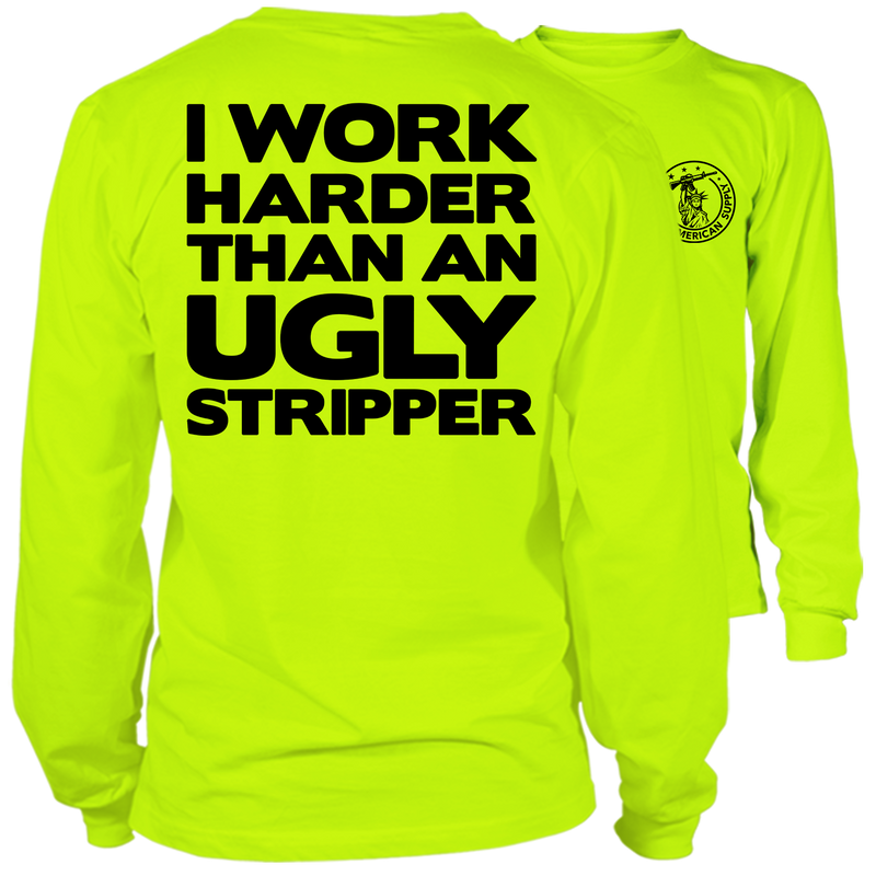 Work Harder - Long Sleeve Hi-Vis T-Shirt